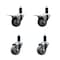Service Caster 3'' Thermoplastic Rubber Swivel 1-1/4'' Expanding Stem Caster Set 2 Total Lock Brakes, 4PK SCC-EXTTL20S314-TPRB-2-S-2-114 - alternate 1